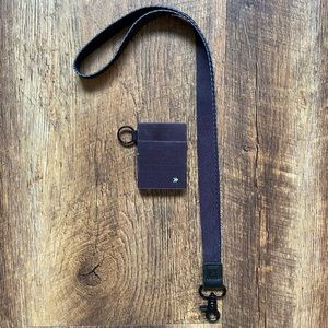Black Thread Wallet and Lanyard